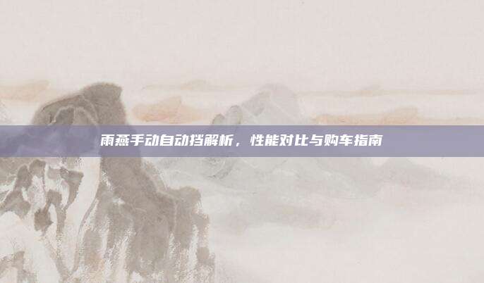 雨燕手动自动挡解析,性能对比与购车指南