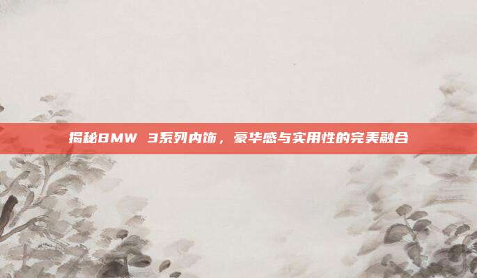 揭秘BMW 3系列内饰,豪华感与实用性的完美融合