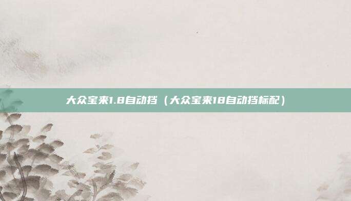 大众宝来1.8自动挡（大众宝来18自动挡标配）