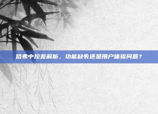 哈弗中控差解析,功能缺失还是用户体验问题?