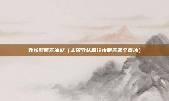 致炫和雨燕油耗（丰田致炫和铃木雨燕哪个省油）