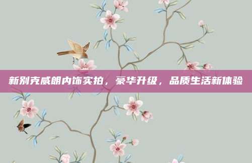 新别克威朗内饰实拍,豪华升级,品质生活新体验