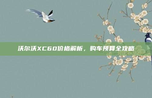 沃尔沃XC60价格解析,购车预算全攻略