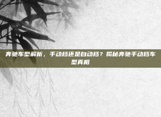 奔驰车型解析,手动档还是自动档?揭秘奔驰手动档车型真相