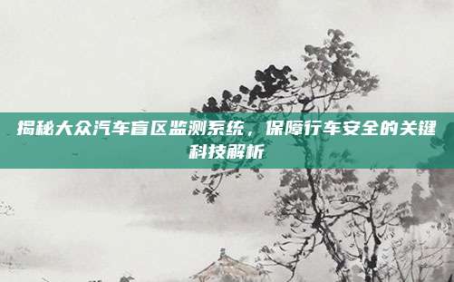 揭秘大众汽车盲区监测系统,保障行车安全的关键科技解析