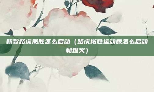 新款路虎揽胜怎么启动（路虎揽胜运动版怎么启动和熄火）