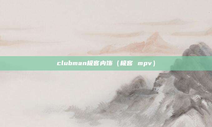 clubman极客内饰（极客 mpv）