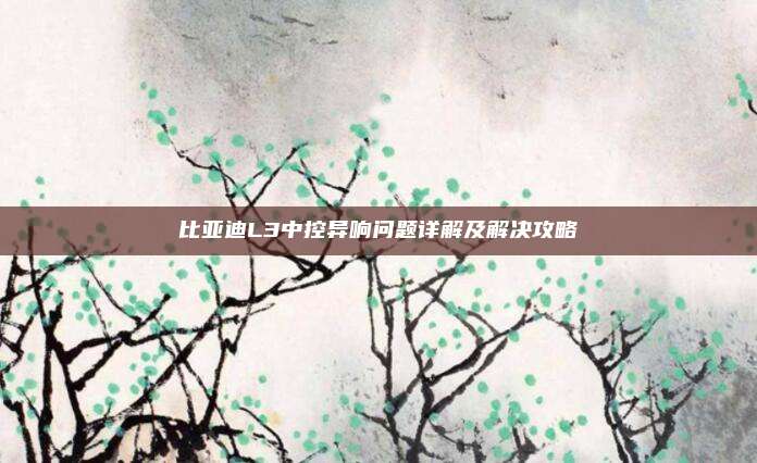 比亚迪L3中控异响问题详解及解决攻略