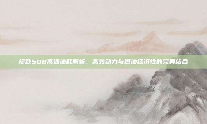 标致508高速油耗解析,高效动力与燃油经济性的完美结合