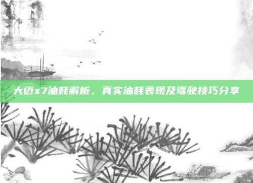 大迈x7油耗解析,真实油耗表现及驾驶技巧分享