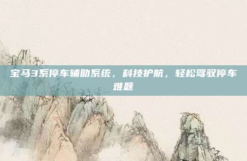 宝马3系停车辅助系统,科技护航,轻松驾驭停车难题