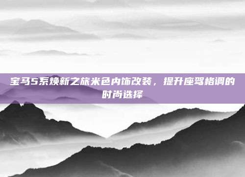 宝马5系焕新之旅米色内饰改装,提升座驾格调的时尚选择