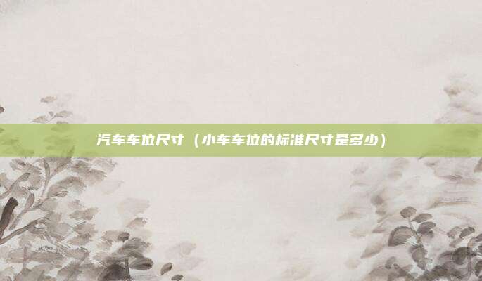 汽车车位尺寸（小车车位的标准尺寸是多少）