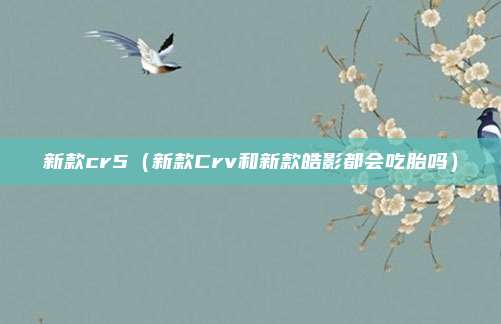 新款cr5（新款Crv和新款皓影都会吃胎吗）