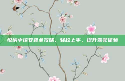 悦纳中控安装全攻略,轻松上手,提升驾驶体验
