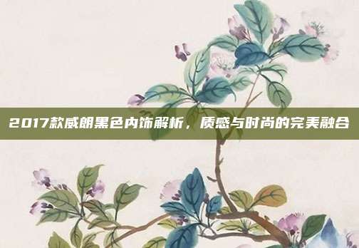 2017款威朗黑色内饰解析,质感与时尚的完美融合