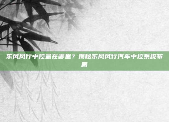 东风风行中控盒在哪里?揭秘东风风行汽车中控系统布局