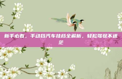 新手必看,手动挡汽车挂档全解析,轻松驾驭不迷茫