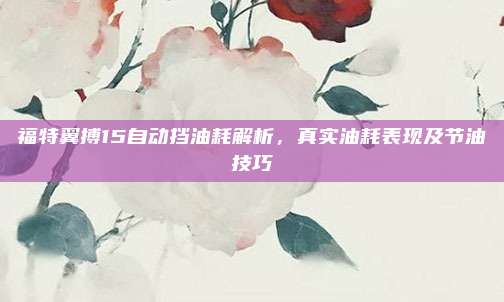 福特翼搏15自动挡油耗解析,真实油耗表现及节油技巧