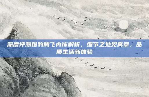 深度评测猎豹腾飞内饰解析,细节之处见真章,品质生活新体验