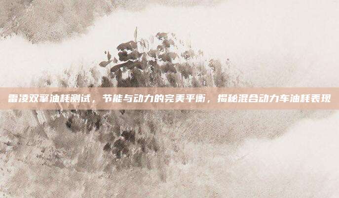 雷凌双擎油耗测试,节能与动力的完美平衡,揭秘混合动力车油耗表现