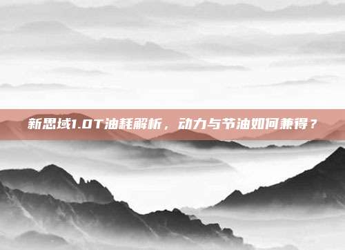 新思域1.0T油耗解析,动力与节油如何兼得?
