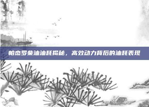帕杰罗柴油油耗揭秘,高效动力背后的油耗表现