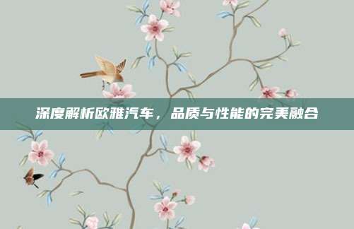 深度解析欧雅汽车,品质与性能的完美融合