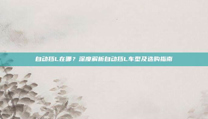 自动挡L在哪?深度解析自动挡L车型及选购指南