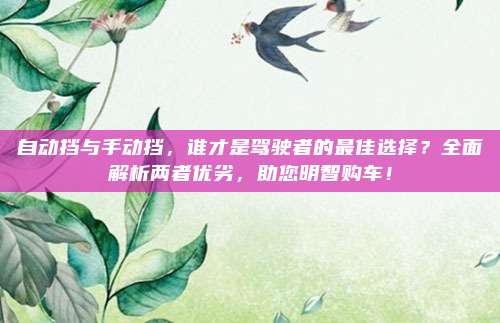 自动挡与手动挡,谁才是驾驶者的最佳选择?全面解析两者优劣,助您明智购车!