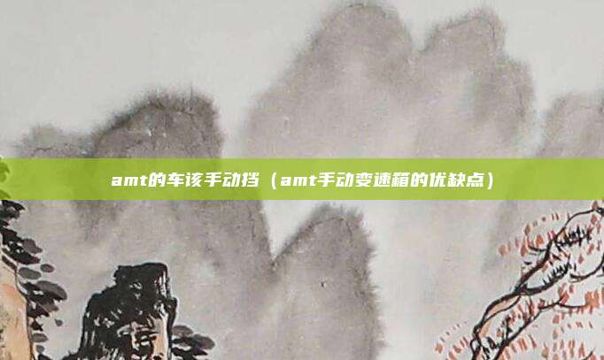 amt的车该手动挡（amt手动变速箱的优缺点）
