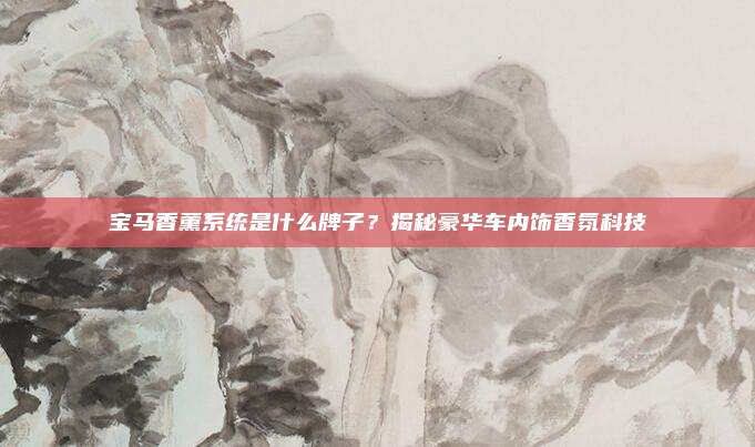宝马香薰系统是什么牌子？揭秘豪华车内饰香氛科技