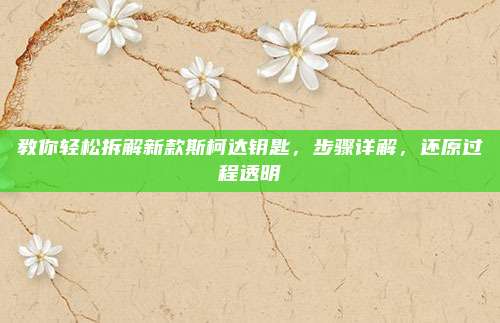 教你轻松拆解新款斯柯达钥匙,步骤详解,还原过程透明