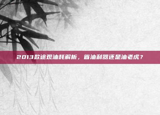 2013款途观油耗解析,省油利器还是油老虎?
