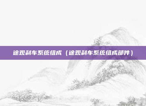 途观刹车系统组成（途观刹车系统组成部件）