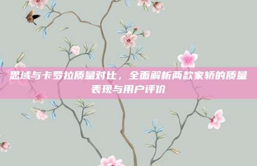 思域与卡罗拉质量对比,全面解析两款家轿的质量表现与用户评价