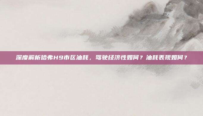 深度解析哈弗H9市区油耗,驾驶经济性如何?油耗表现如何?