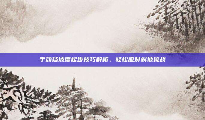 手动挡坡度起步技巧解析,轻松应对斜坡挑战