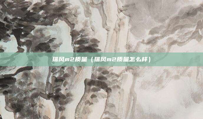 瑞风m2质量(瑞风m2质量怎么样)