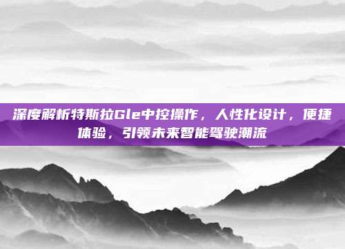 深度解析特斯拉Gle中控操作,人性化设计,便捷体验,引领未来智能驾驶潮流