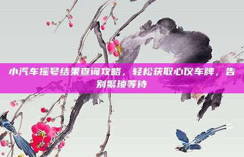 小汽车摇号结果查询攻略,轻松获取心仪车牌,告别繁琐等待