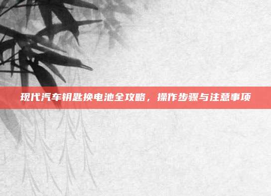 现代汽车钥匙换电池全攻略,操作步骤与注意事项