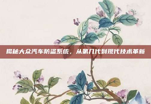 揭秘大众汽车防盗系统,从第几代到现代技术革新