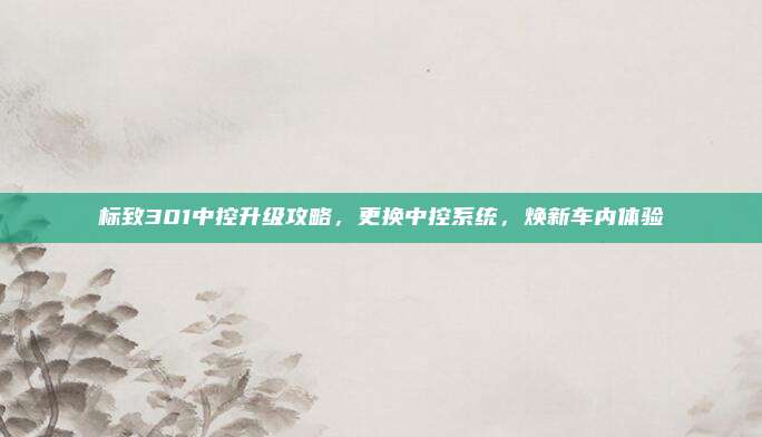 标致301中控升级攻略,更换中控系统,焕新车内体验