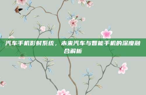 汽车手机影射系统,未来汽车与智能手机的深度融合解析