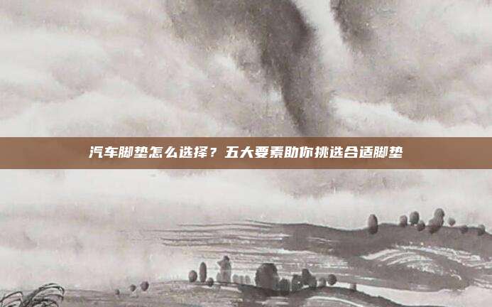 汽车脚垫怎么选择?五大要素助你挑选合适脚垫