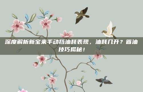 深度解析新宝来手动挡油耗表现,油耗几升?省油技巧揭秘!
