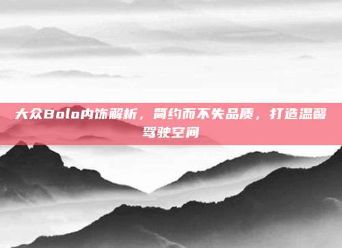 大众Bolo内饰解析,简约而不失品质,打造温馨驾驶空间