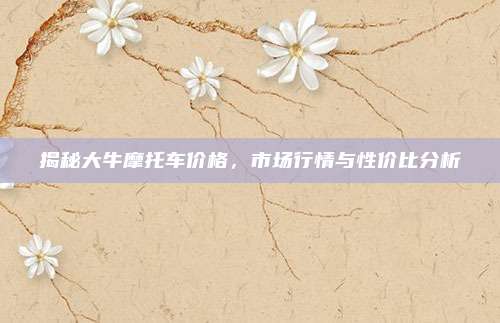 揭秘大牛摩托车价格,市场行情与性价比分析
