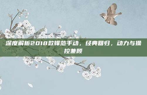 深度解析2018款锋范手动,经典回归,动力与操控兼顾